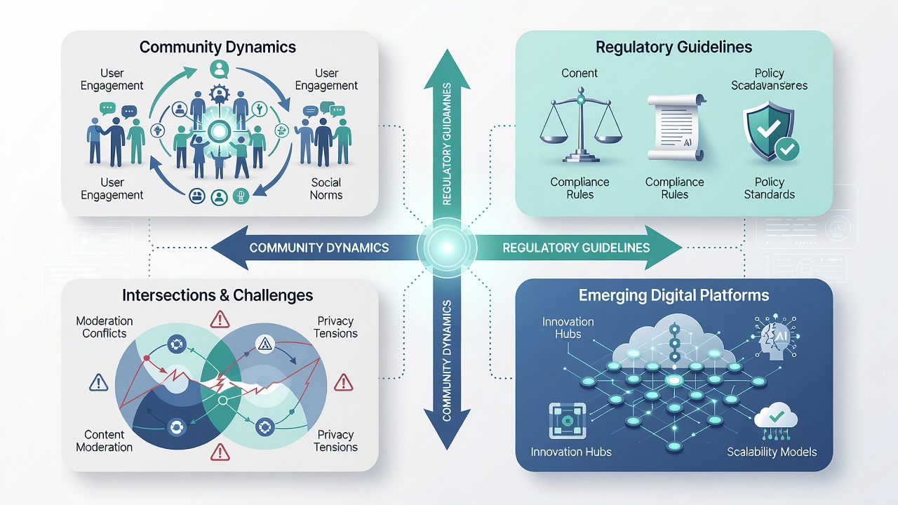 Regulatory compliance meeting between platform moderators and policy experts